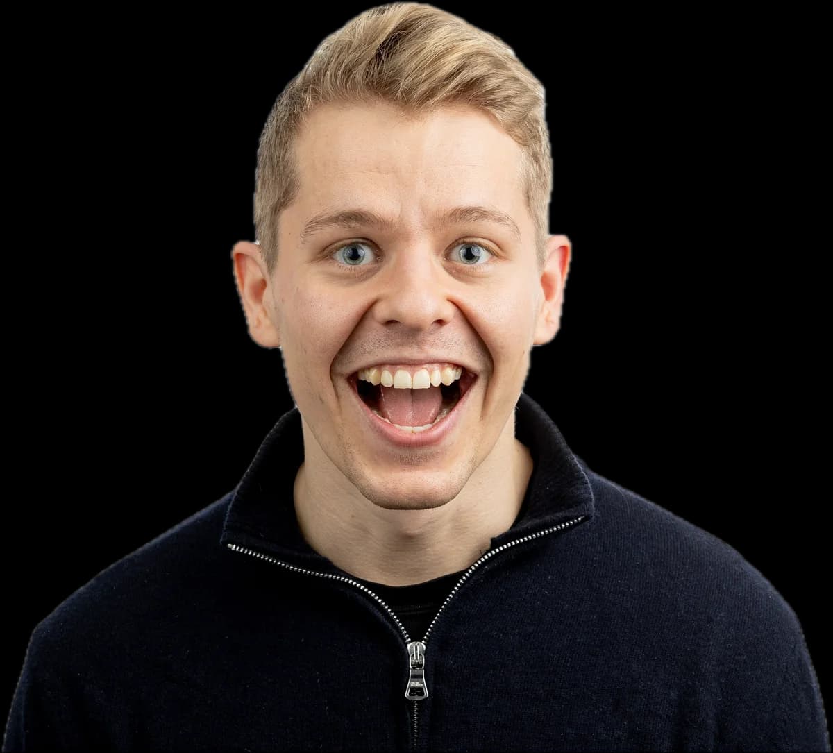Peter Bull med et stort smil